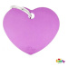 My Family MF BIG HEART ALUMINUM PURPLE 3,1x3,76 cm gravírovateľný přívěsek