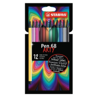 STABILO Pen 68 Vláknový fix ARTY - sada 12 barev