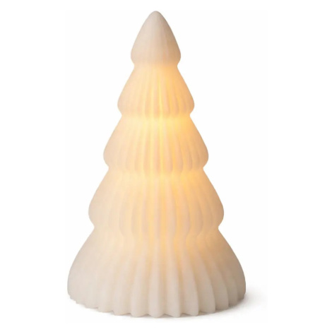 LED svíčka z pravého vosku na baterie, stromeček, bílý, ø 13 × 19 cm, 2×AA SIRIUS
