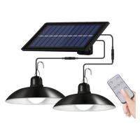 LED Stmívatelný solární lustr na lanku 2xLED/1,8W/3,7V IP44 6500K 1200 mAh + DO