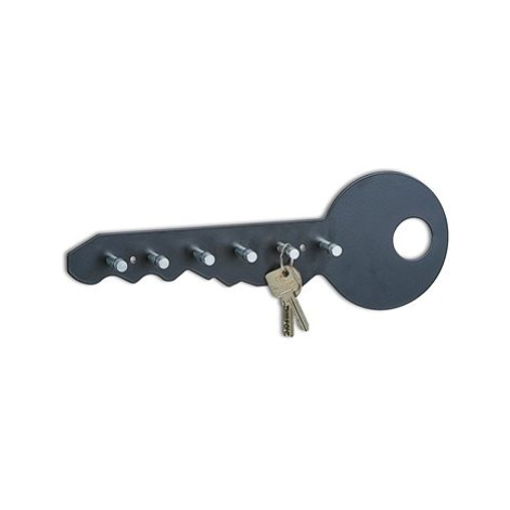 ZELLER Věšák na klíče nástěnný motiv klíč, šedý 35 × 4 × 12 cm