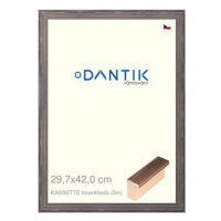 DANTIK rámeček 29,7 × 42, KASSETTE tmavěšedý plexi čiré