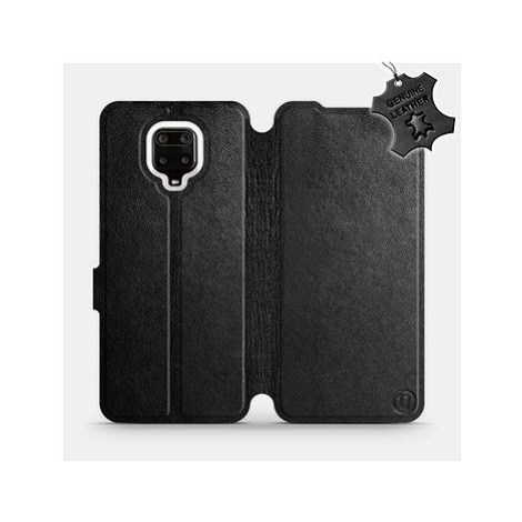 Flip pouzdro na mobil Xiaomi Redmi Note 9 Pro - Černé - kožené - Black Leather