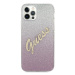 Guess GUHCP12MPCUGLSPI hard silikonové pouzdro iPhone 12 / 12 Pro 6,1" pink Glitter Gradient Scr