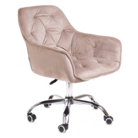 Kancelářská židle FLOSSI sametová béžová ALL 859279