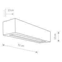 Euluna Nástěnné světlo Solid z betonu, šířka 51 cm