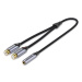 Vention Cotton Braided 3.5mm Jack Female to 2-Female RCA Audio Cable 0.3m Gray Aluminum Alloy Ty