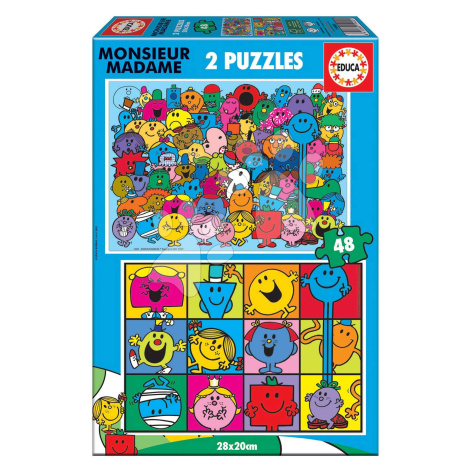 Puzzle Monsieur Madame Educa 2 x 48 dílků