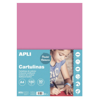 APLI sada barevných papírů, A4, 170 g, růžový - 50 ks