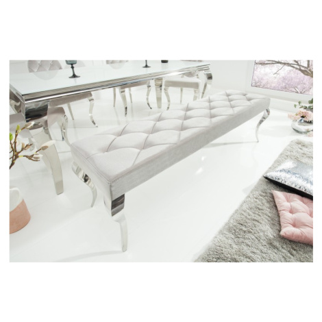 Estila Luxusní čalouněná lavice Modern Barock stříbrná