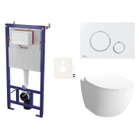 Cenově zvýhodněný závěsný WC set SAT do lehkých stěn / předstěnová montáž+ WC VitrA Sento SIKOSS