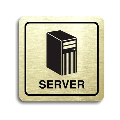 Accept Piktogram "server" (80 × 80 mm) (zlatá tabulka - černý tisk)