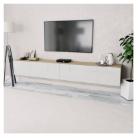 vidaXL TV skříňky 2 ks kompozitní dřevo 120x40x34 cm bílé lesklé a dub