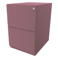 BISLEY Pojízdný kontejner Note™, se 2 kartotékami pro závěsné složky, v x š 645 x 420 mm, růžová