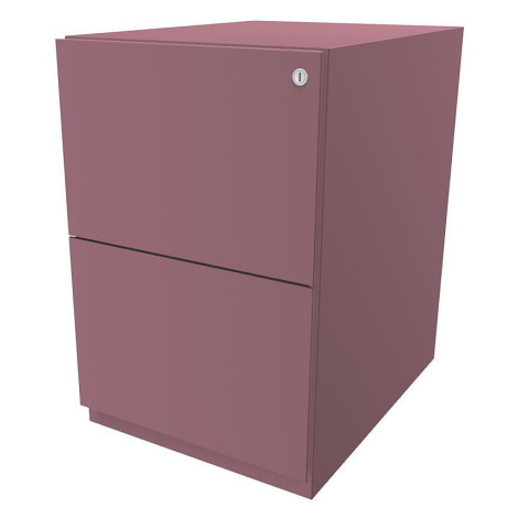 BISLEY Pojízdný kontejner Note™, se 2 kartotékami pro závěsné složky, v x š 645 x 420 mm, růžová