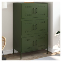 vidaXL Skříň highboard olivově zelená 68 x 39 x 113 cm ocel