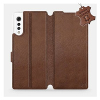 Flip pouzdro na mobil LG Velvet - Hnědé - kožené - Brown Leather