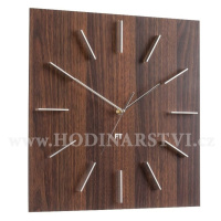 Designové nástěnné hodiny Future Time FT1010WE Square dark natural brown 40cm