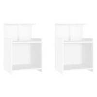 SHUMEE Noční stolky 2 ks bílé 40 × 35 × 60 cm dřevotříska, 806176