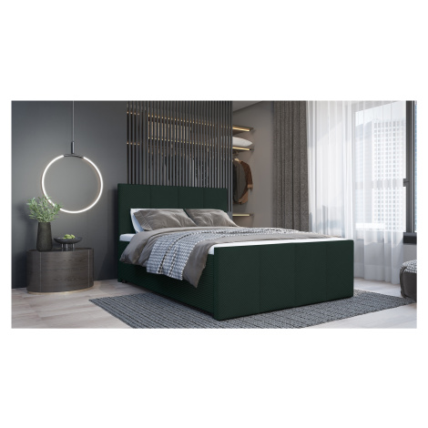 SFAB Kontinentální čalouněná postel MILANO (180x200 cm) Barva látky: Tmavá zelená (Lincoln 39)