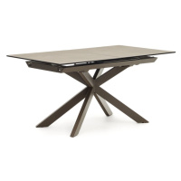 Hnědý rozkládací jídelní stůl s keramickou deskou 90x160 cm Atminda – Kave Home