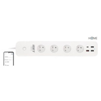 iGET HOME Power 4 USB - Smart WiFi prodlužovací přívod 4x AC 230V s 4x USB portem, měření spotře