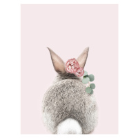 Ilustrace Flower crown bunny tail pink, Sisi & Seb, 30 × 40 cm