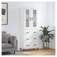 vidaXL Skříň highboard lesklá bílá 69,5 x 34 x 180 cm kompozitní dřevo