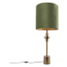 Stolní lampa bronzový sametový odstín zelená 40 cm - Diverso