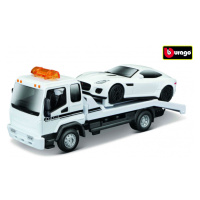 Bburago 1:43 STR FIRE Flatbed Tow Truck, w/Jaguar F-Type R Dynamic (V6)