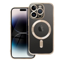 TopQ Kryt Electro iPhone 14 Pro MagSafe se zlatým rámečkem 108465