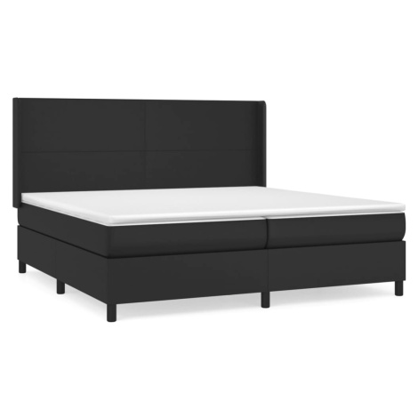 vidaXL Box spring postel s matrací černá 200x200 cm umělá kůže