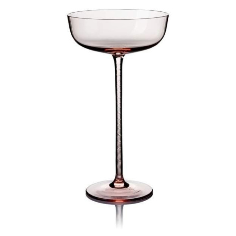Sklenice na šampaňské skleněná miska KABARET sv.růžová 110ml
