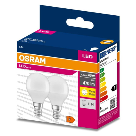 SADA 2x LED Žárovka P45 E14/4,9W/230V 3000K - Osram 4058075627147