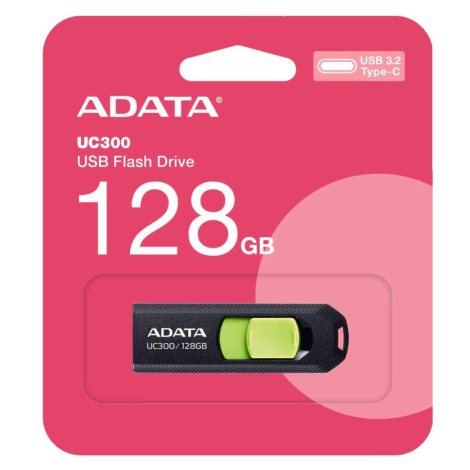 ADATA Flash Disk 128GB UC300, USB-C 3.2, černo-zelená