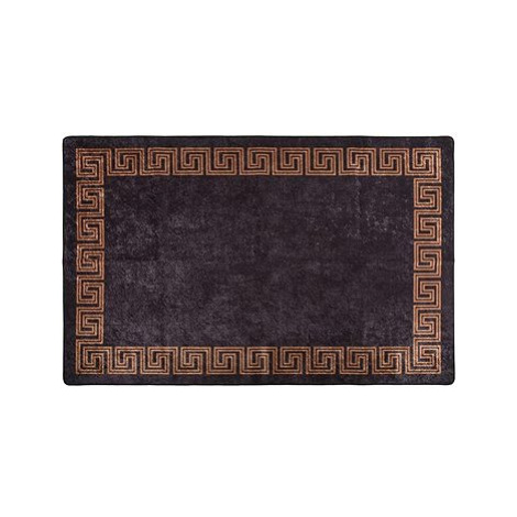 SHUMEE Koberec pratelný, protiskluzový, 80 × 150 cm, černý/zlatý