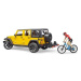 Bruder Jeep Wrangler RUBICON + figurka cyklista