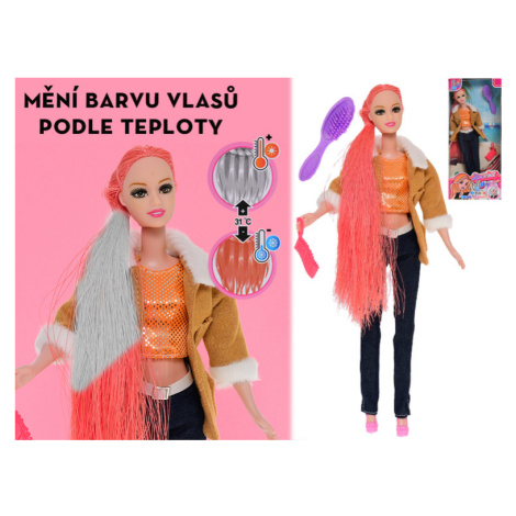 Panenka módní 29 cm s vlasy měnící barvu a doplňky Mikro Trading