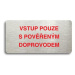 Accept Piktogram "VSTUP POUZE S POVĚŘENÝM DOPROVODEM" (160 × 80 mm) (stříbrná tabulka - barevný 