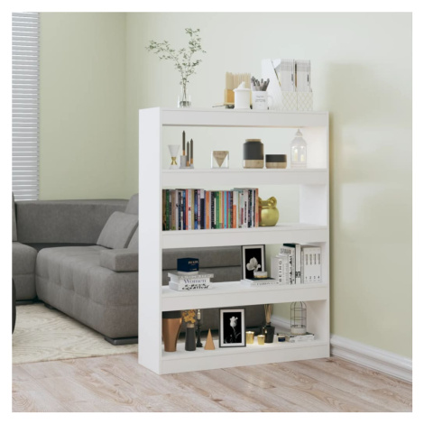 vidaXL Knihovna / dělicí stěna bílá s vysokým leskem 100 x 30 x 135 cm