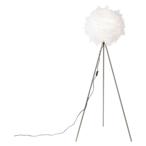 Chytrá romantická stojací lampa bílá včetně Wifi A60 - Feather QAZQA