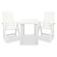 vidaXL 3dílný bistro set plastový bílý