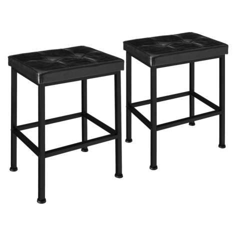 tectake 404637 2 barové židle bodie - černá černá dřevotříska