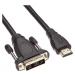 PREMIUMCORD Kabel HDMI - DVI-D 1m (M/M, zlacené kontakty, stíněný)