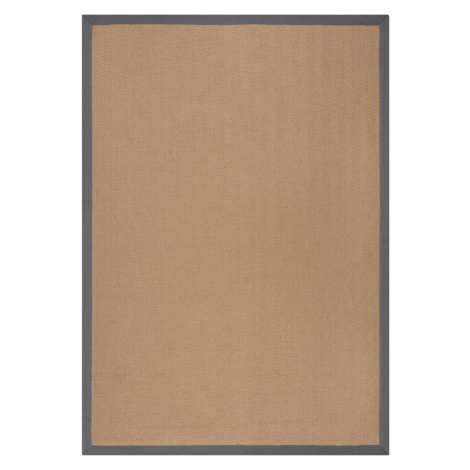 Flair Rugs, Kusový koberec Herringbone Border Kira Grey, 120x170, béžová, chodba / předsíň