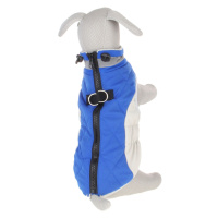 Vsepropejska Tremy zimní bunda pro psa s kroužky Barva: Modrá, Délka zad (cm): 35, Obvod hrudník
