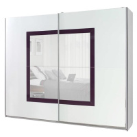 Skříň Se Zrcadlem Lux 244 cm Bílá Lesk