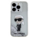 Karl Lagerfeld Liquid Glitter Karl Head kryt iPhone 15 Pro stříbrný