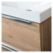 MEREO Mailo, koupelnová skříňka s umyvadlem z litého mramoru 121 cm, dub Riviera, chrom madlo CN
