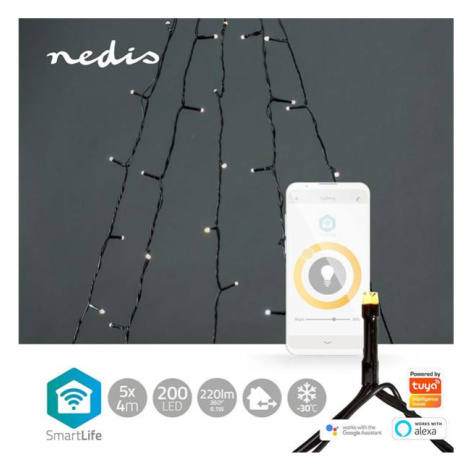 Smart LED vánoční řetěz NEDIS WIFILXT11W200 5x4m WiFi Tuya